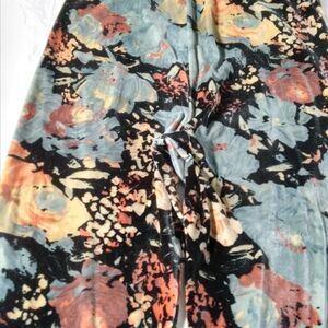 Floral Print Velvet Pants